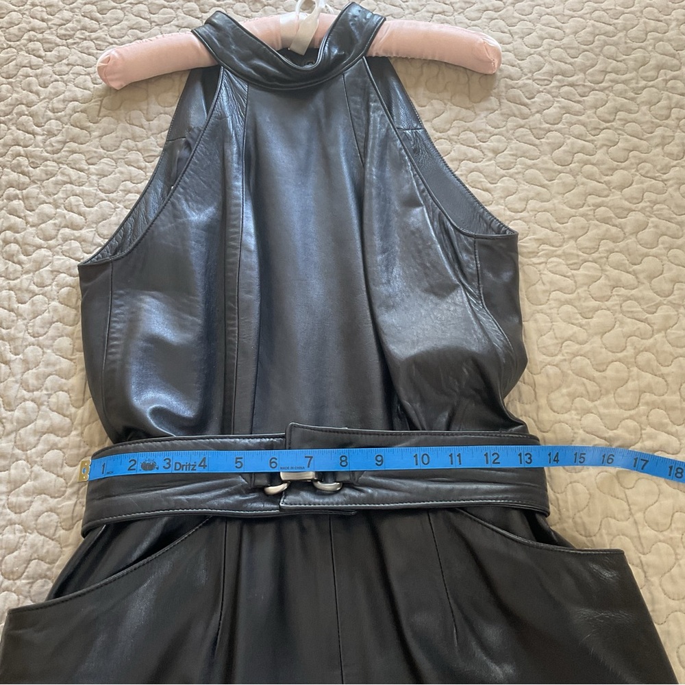 Black Leather Halter Dress - Picture 6 of 16